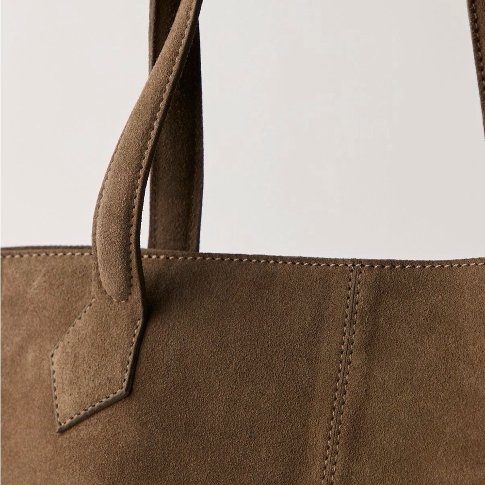 Free People Avery East West Olive Green Suede Shoulder Bag - Picture 2 of 6